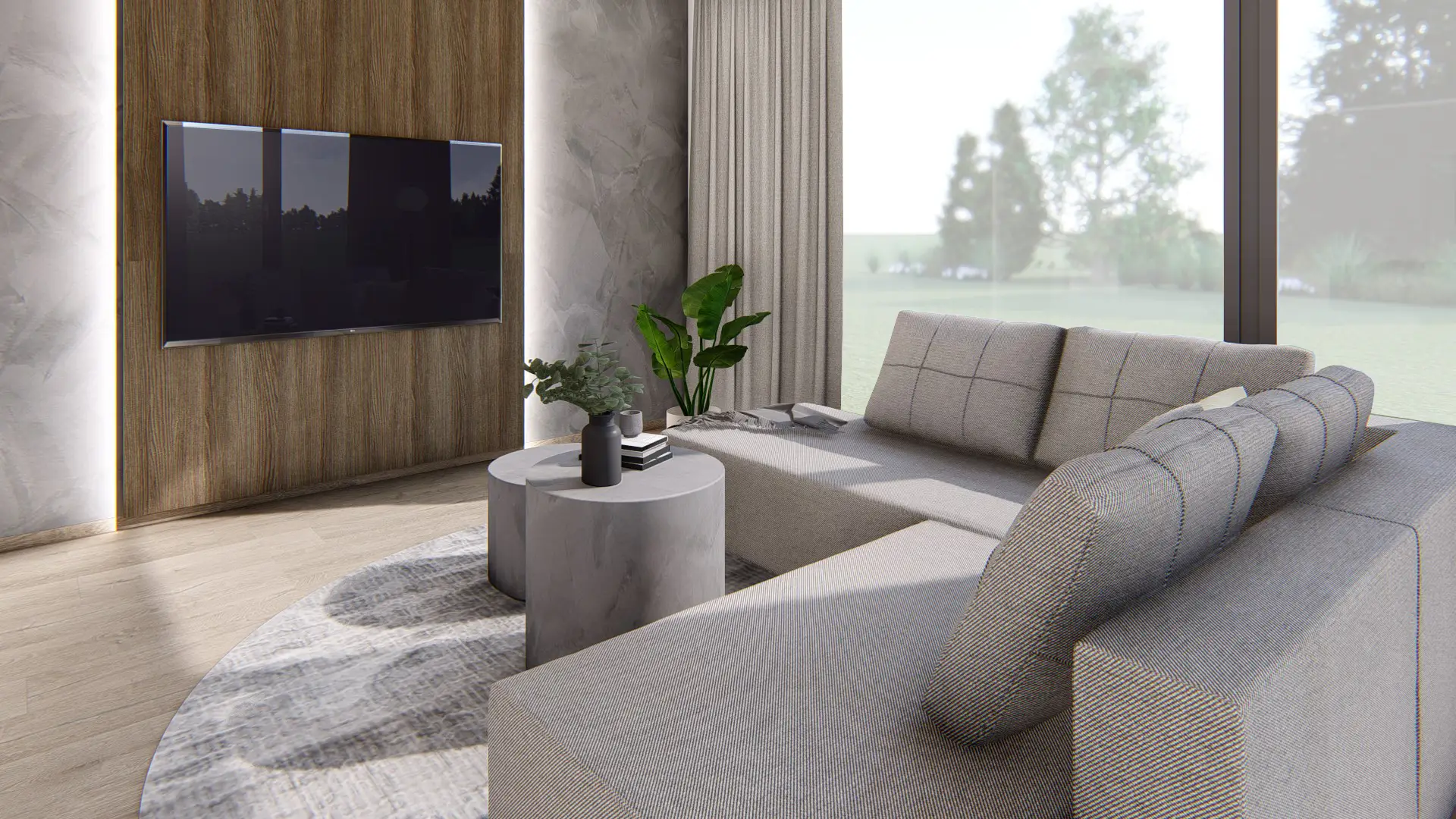Návrh interiéru obývacího pokoje Kladno